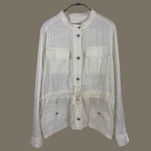 Hei Hei Anthropologie Women's Large Cotton Light-Weight Utility Jacket